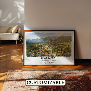 Leavenworth Washington Poster, Aquarell, Maßgeschn Poster