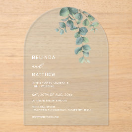 Leaves Watercolor Flowers Clear Arch Acryleinladungen