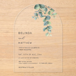 Leaves Watercolor Flowers Clear Arch Acryleinladungen