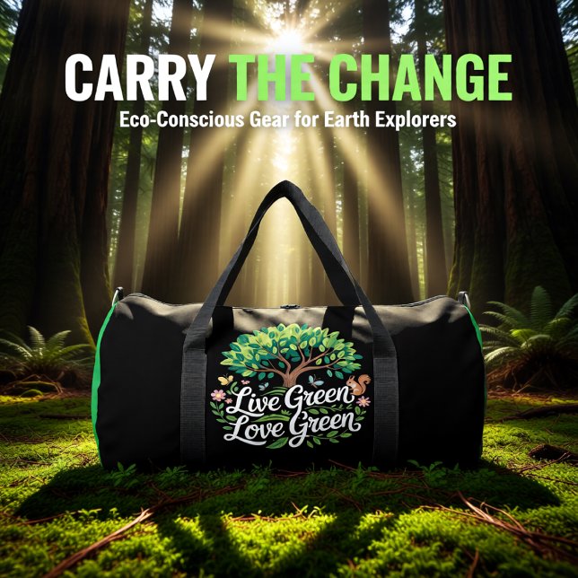 Leb Grün Liebe Grün T-Shirt Duffle Bag (Von Creator hochgeladen)
