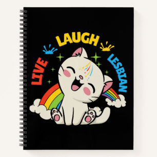 Leb Lesbische Flagge Regenbogen Katze Pride Monat Notizbuch