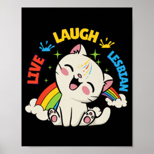 Leb Lesbische Flagge Regenbogen Katze Pride Monat Poster