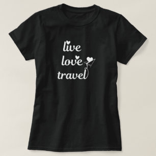 Leb Liebe Reise-Typografie, Papierflugzeug, Einfac T-Shirt