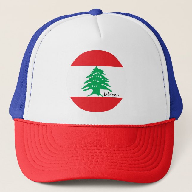 Lebanese flag & Lebanon fashion/sports fans Truckerkappe (Vorderseite)