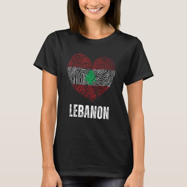 Lebanon Flag Lebanese Flag Lebanon DNA Lebanon Hea T-Shirt (Vorderseite)