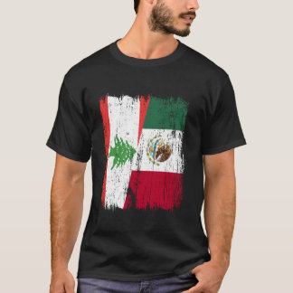 Lebanon Mexico Half Flag Lebanese Mexican Heritage T-Shirt