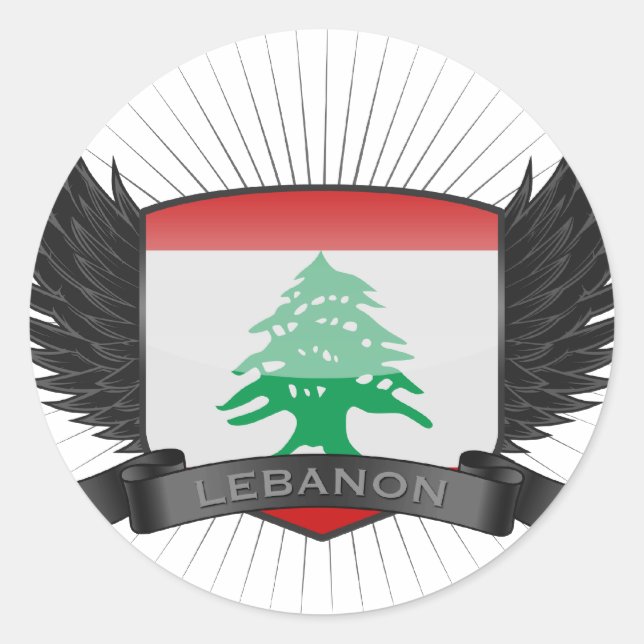 LEBANON RUNDER AUFKLEBER (Vorderseite)