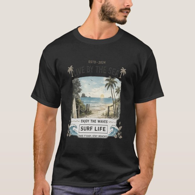Lebe Am Meer Surf Life T-Shirt (Vorderseite)
