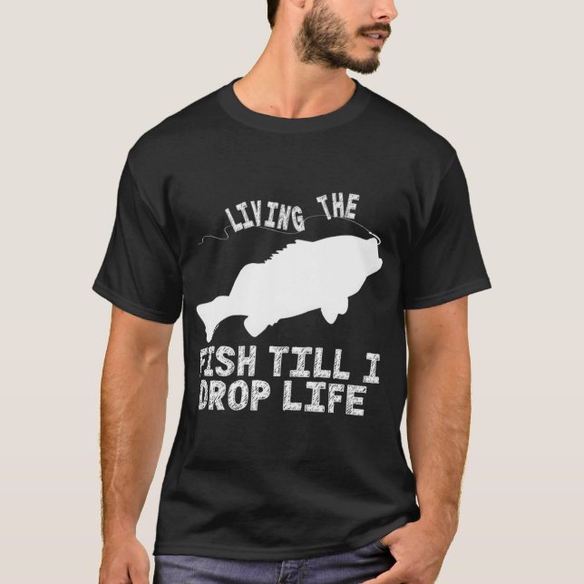 Lebe das Fischleben bis zum Umfallen - Ozeanleben- T-Shirt (Vorderseite)