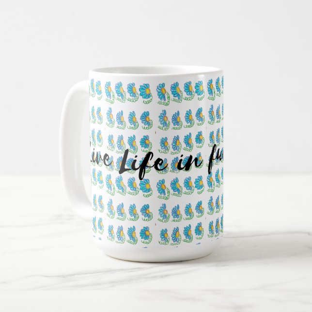 Lebe das Leben in voller Blüte Kaffeetasse (Vorderseite Links)