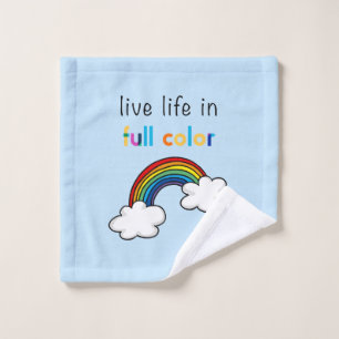 Lebe das Leben in voller Farbigkeit Regenbogen Badhandtuch Set