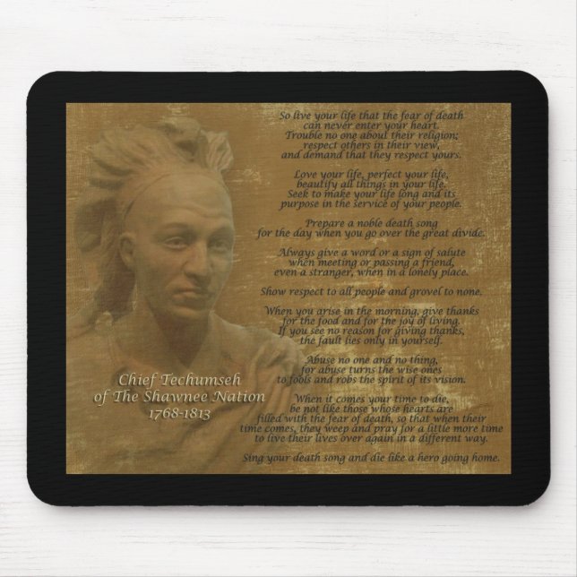 "Lebe dein Leben" Chef Tecumseh Mousepad (Vorne)