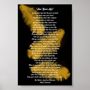 "Lebe dein Leben" Goldene Federn, Chief Tecumseh Poster