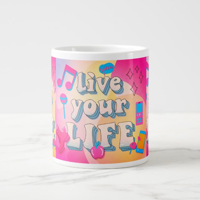 Lebe dein Leben Jumbo-Tasse (Vorderseite)