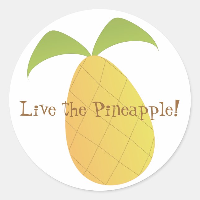 Lebe die Ananas Runder Aufkleber (Vorderseite)