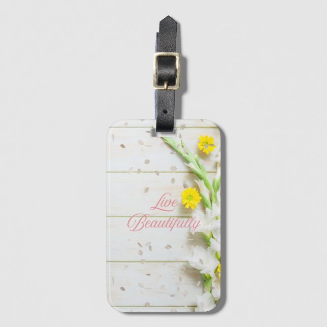 Lebe ein schönes Leben. Gepäckanhänger (Vorderseite Vertikal)