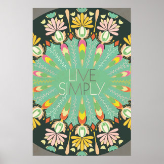Lebe einfach drucken poster