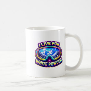 Lebe für Pulverschnee Skifahrer Snowboarden Kaffeetasse