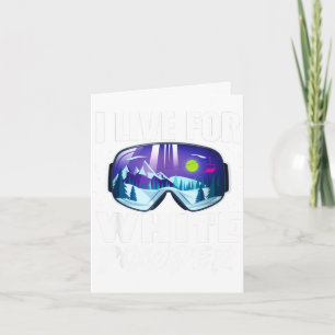 Lebe für weißen Pulverschnee Sport lustiger Skiurl Karte
