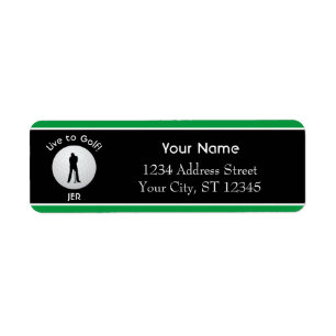 Lebe Golf Männliche Silhouette Monogramm Adresse
