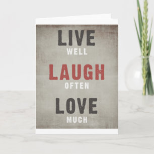 Lebe gut, lache oft, liebe viel karte