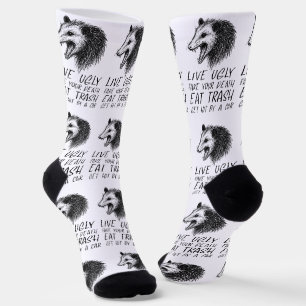 Lebe Hässlich Fälsche Deinen Tod Iss Müll Lustiges Socken