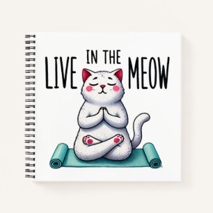 "Lebe in the Meow" Funny Cat Lover Notizbuch