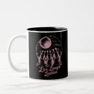 Lebe Lach Lesbische Waschbär Lesbisch LGBTQ Stolz  Zweifarbige Tasse