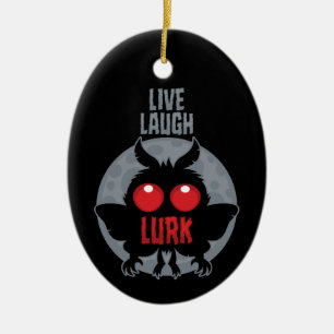 Lebe Lache Lauere Mothman Kryptid Keramik Ornament