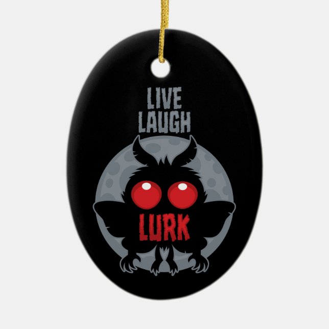 Lebe Lache Lauere Mothman Kryptid Keramik Ornament (Vorne)