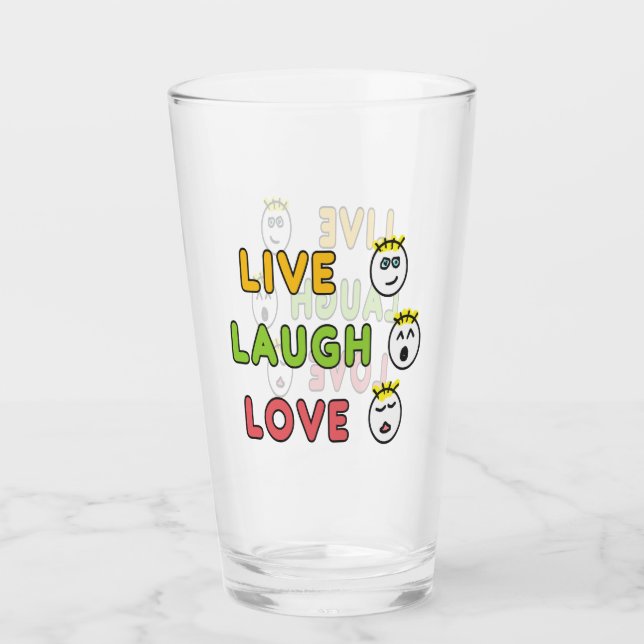 Lebe Lache Liebe Glas (Vorderseite)