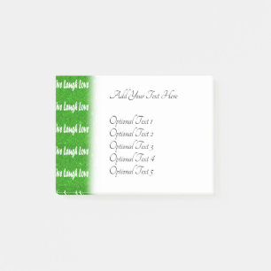 Lebe Lache Liebe Grüne Positive Botschaft Post-it Klebezettel
