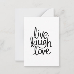 Lebe Lache Liebe – Klassische Inspirierende Typogr Mitteilungskarte