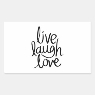 Lebe Lache Liebe – Klassische Inspirierende Typogr Rechteckiger Aufkleber