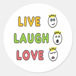 Lebe Lache Liebe Runder Aufkleber