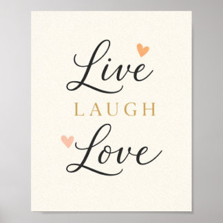 Lebe Lache Liebe Typografie Poster