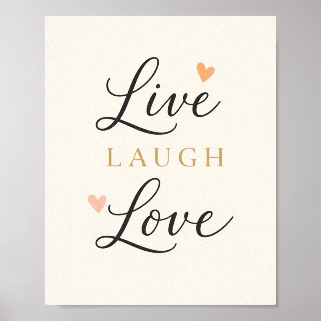 Lebe Lache Liebe Typografie Poster (Vorne)