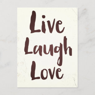 Lebe Lache Liebe Vintage-Inspirationszitat Postkarte