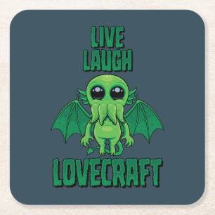 Lebe Lache Lovecraft Süßer Cthulhu Rechteckiger Pappuntersetzer