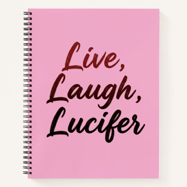 Lebe, Lache, Luzifer Notizbuch (Vorderseite)