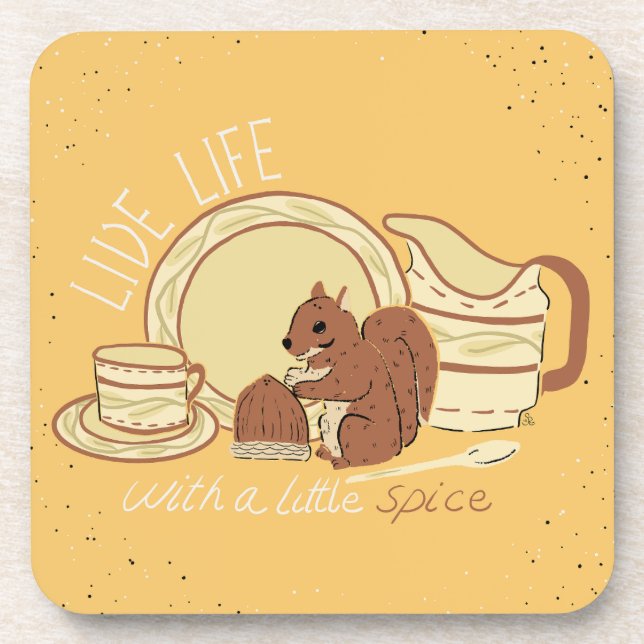 Lebe Lebendig mit Spice Coasters Getränkeuntersetzer (Vorderseite)