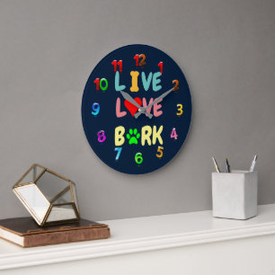 lebe liebe bellen große wanduhr