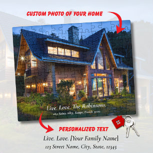 Lebe. Liebe. [Familienname] Neues Zuhause Foto & A Puzzle