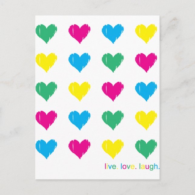Lebe. Liebe. Lachen. Postkarte (Vorderseite)