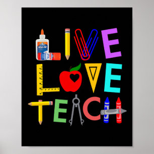 Lebe Liebe Lehre Spaß Lehrer Perfekt Ck Zur Schule Poster