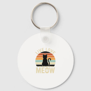 Lebe Liebe Mieze Vintage-Katze-Sonnenuntergang-Des Schlüsselanhänger