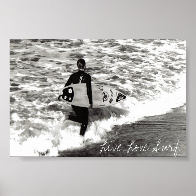 Lebe. Liebe. Surf. Poster (Vorne)