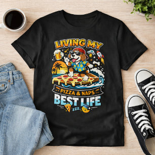 Lebe mein Pizza & Nickerchen bestes Leben Lustiger T-Shirt