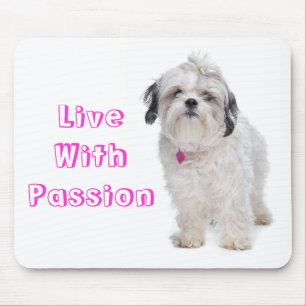 Lebe mit Leidenschaft Shih Tzu Welpe  Mauspad