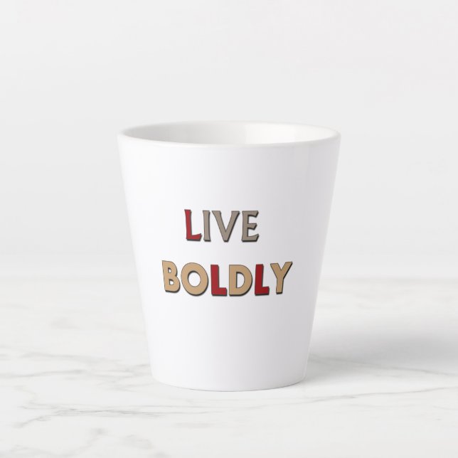 Lebe mutig milchtasse (Vorderseite)